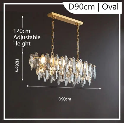Modern Grey Clear Crystal Chandelier Light Luxury LED Lamp Fixture For Living Dining Room Winfordo Lighting