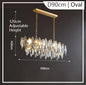 Modern Grey Clear Crystal Chandelier Light Luxury LED Lamp Fixture For Living Dining Room Winfordo Lighting