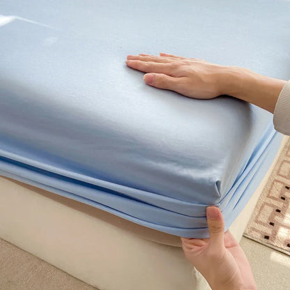 100% Cotton Fitted Bed Sheet With 360 Elastic Band Bedsheet Bedspread for Single Double King Queen Size Mattress Protector Cover