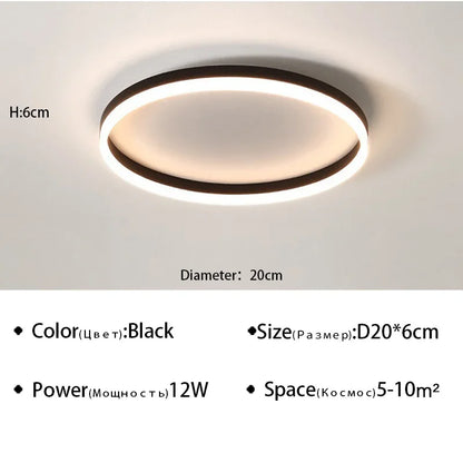 Modern LED Ceiling Lamp Chandelier for Living Dining Room Kitchen Bedroom Nordic Simple Round Home Decor Lighting Fixture Luster