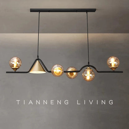 Nordic Black LED Chandelier For Living Room Kitchen Modern Home Indoor Ceiling Lighting Fixtures Glass Ball E14 Hanging Lamps