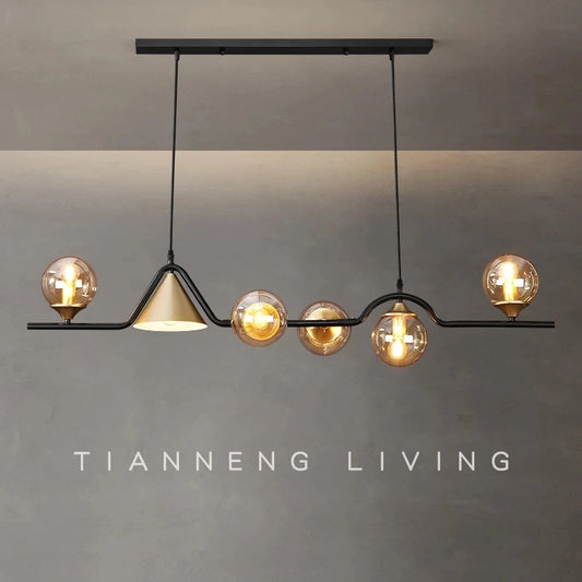 Nordic Black LED Chandelier For Living Room Kitchen Modern Home Indoor Ceiling Lighting Fixtures Glass Ball E14 Hanging Lamps