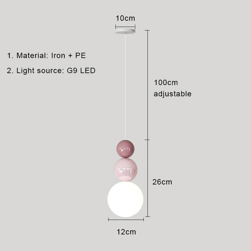 Nordic Pendant Light Modern LED Hanging Lamp Cream Style Indoor Lighting Room Decor Bedroom Living Room Bedside Light Fixture