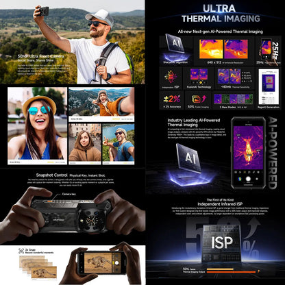 Ulefone Armor 28 Ultra Rugged Smartphone 5G 16GB+1TB Thermal Version 6.67'' 10600mAh 120W 50MP Rear Camera Android 14 NFC