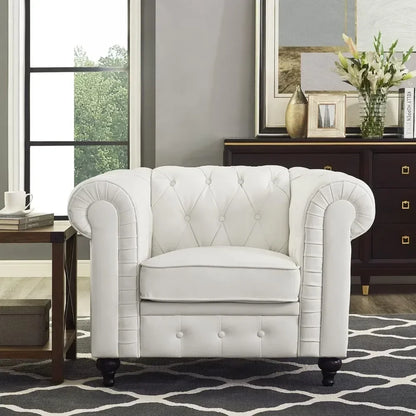 Sofa Set Living Room Chair Juegos Leather Couch Sofa Chair for Bedroom Modern Chesterfield Tufted Leather Chair Leather Sofas