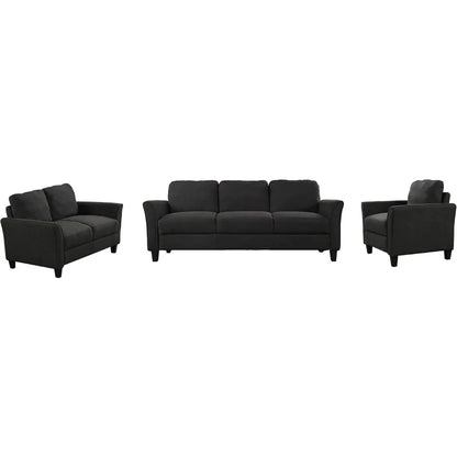 Sectional Sofa Sets, Modern Polyester Blend Sectional Couch Set with Sofa, Loveseat and Armchair, Living Room Furniture Sets