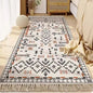 Morocco Bedroom Living Room Bedside Carpet Floor Mat Floral Kilim Cotton Linen Rectangular Rug Persian Tassel Carpet Tapis