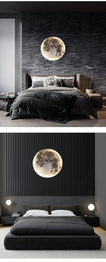 Nordic Modern Designer Art Minimalist Moon Wall Lamp Foyer Gallery Background Bedroom Bedside Roof Creative Decoration Hotel Bar