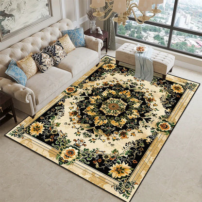 European Floral Large Carpet Living Room Luxury Decoration Home Bedroom Bedside Rugs Washable Cloakroom Non-slip Soft Mats Ковер