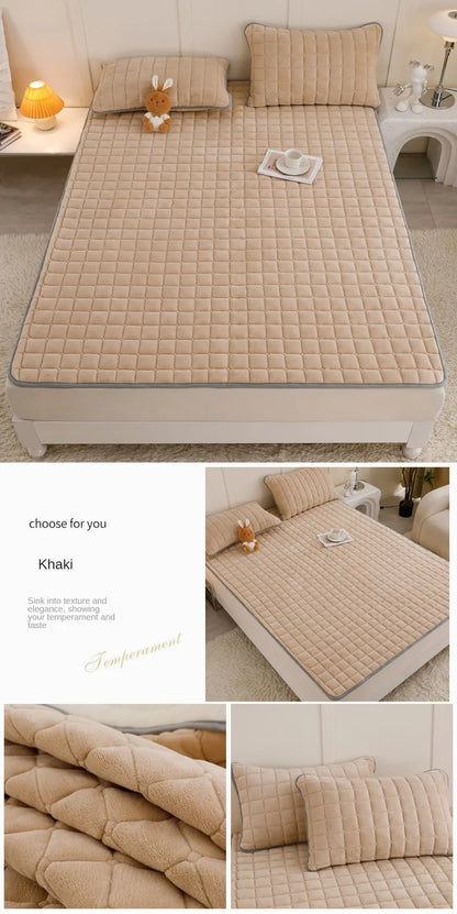 Fleece Topper Mattress Foldable Pad Sleeping Mat on The Floor Tatami Orthopedic Pillow Top Double Bed Bedroom Furniture Futon