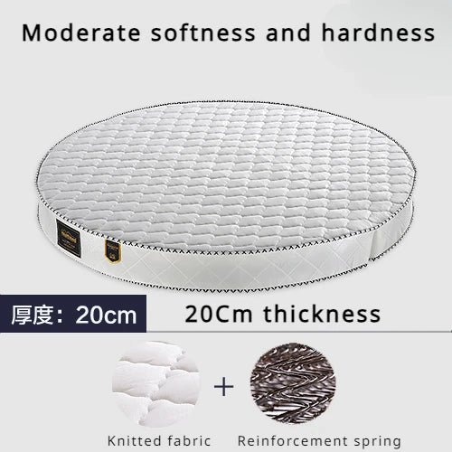Cozy Spring Round Mattresses Hard Foldable Folding Queen Round Mattress King Size Sleeping Colchon Plegable Bedroom Furniture