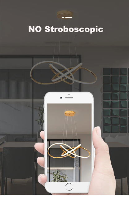 LED Gold Chandelier Modern Home Lighting For Living Room Dining Room Bedroom Kitchen Ceiling Decoration Lustre Hanging Lamp