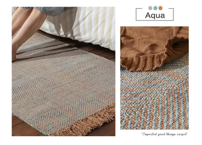 Kilim Cotton Linen Woven Carpets for Living Room Home Bedroom Rug Sofa Coffee Table Bedside Mat Modern Carpet with Tassel Tapis