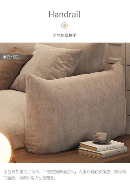Japanese-style log wabi-sabi wind platform bread fabric sofa living room minimalist creative furniture