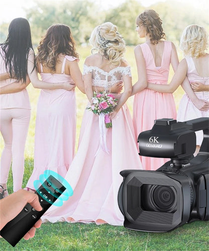 6K Ultra HD Professional Video Cameras for Photography 18X Digital Zoom YouTube Live Streaming Camcorders 64MP Vlogging Recorder
