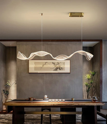 Chinese style light luxury dining room chandelier personalized creative long bar lamp new Chinese tea room lamps and lanterns