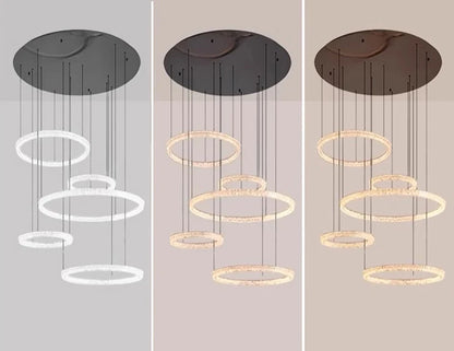 Modern ring stairs led lights pendant light lamps for living room led Chandeliers for dining room hanging light indoor lighting