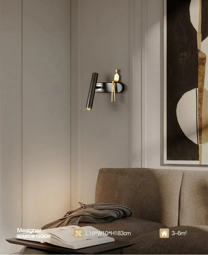 Creative LED Wall Lamp Personality Postmodern Living Room Background Wall Light Luxury Bathroom Bedside Wall Lamp Decor Fixtures