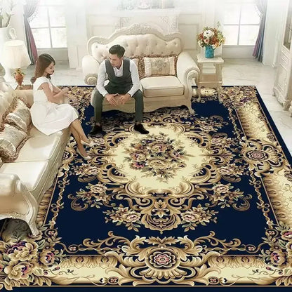 European Red Luxury Carpet Large Living Room Decoration Home Rugs Soft Comfortable Lounge Rug Anti Slip Washable Bedroom Mat