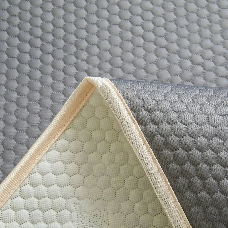 1pc Breathable and non slip thin mattress with summer quilting design dark gray single and double comfortable soft cushion