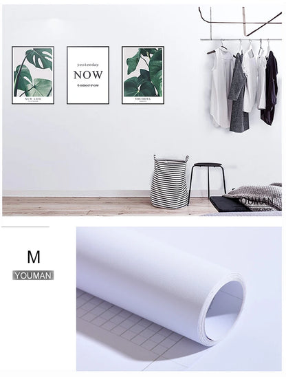 80cm Solid Color Decorative Film PVC Self Adhesive Wall Paper Furniture Renovation Stickers Kitchen Cabinet Waterproof Wallpaper
