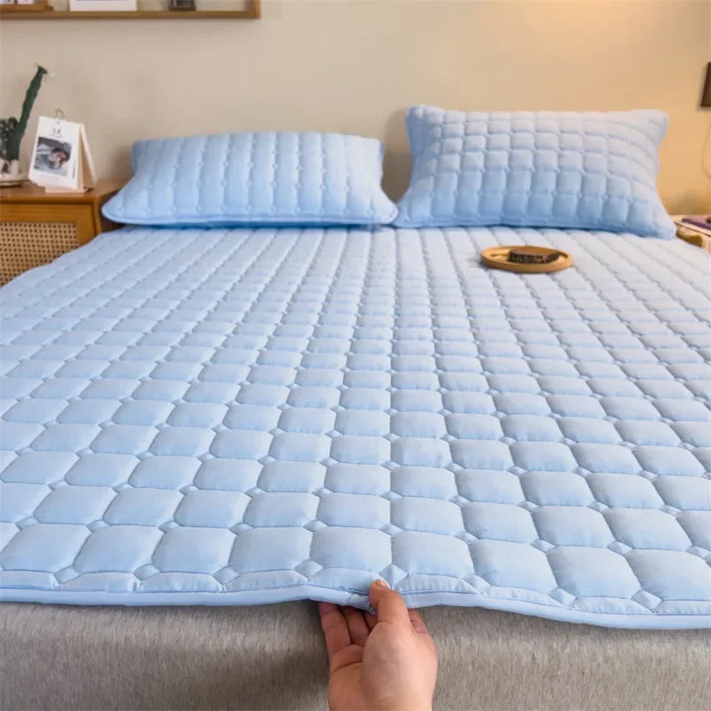 Green Tea Mattress Topper Cooling Pad Ultra-Soft and Breathable Bed Mattress Cover with Deep Pocket Foldable Tatami Floor 매트리스