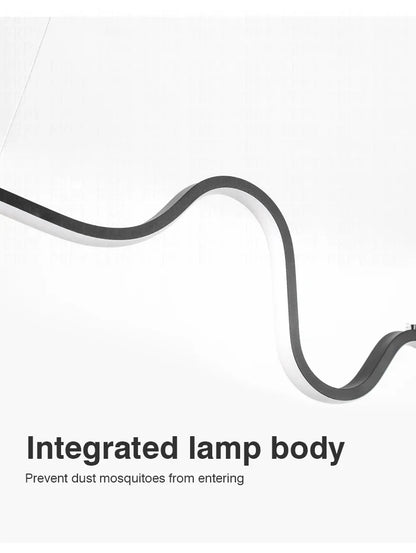 Modern LED Pendant Light Creative Nordic Linear Hanging Chandelier for Tubular Restaurant Kitchen Office Coffee Indoor Lamps