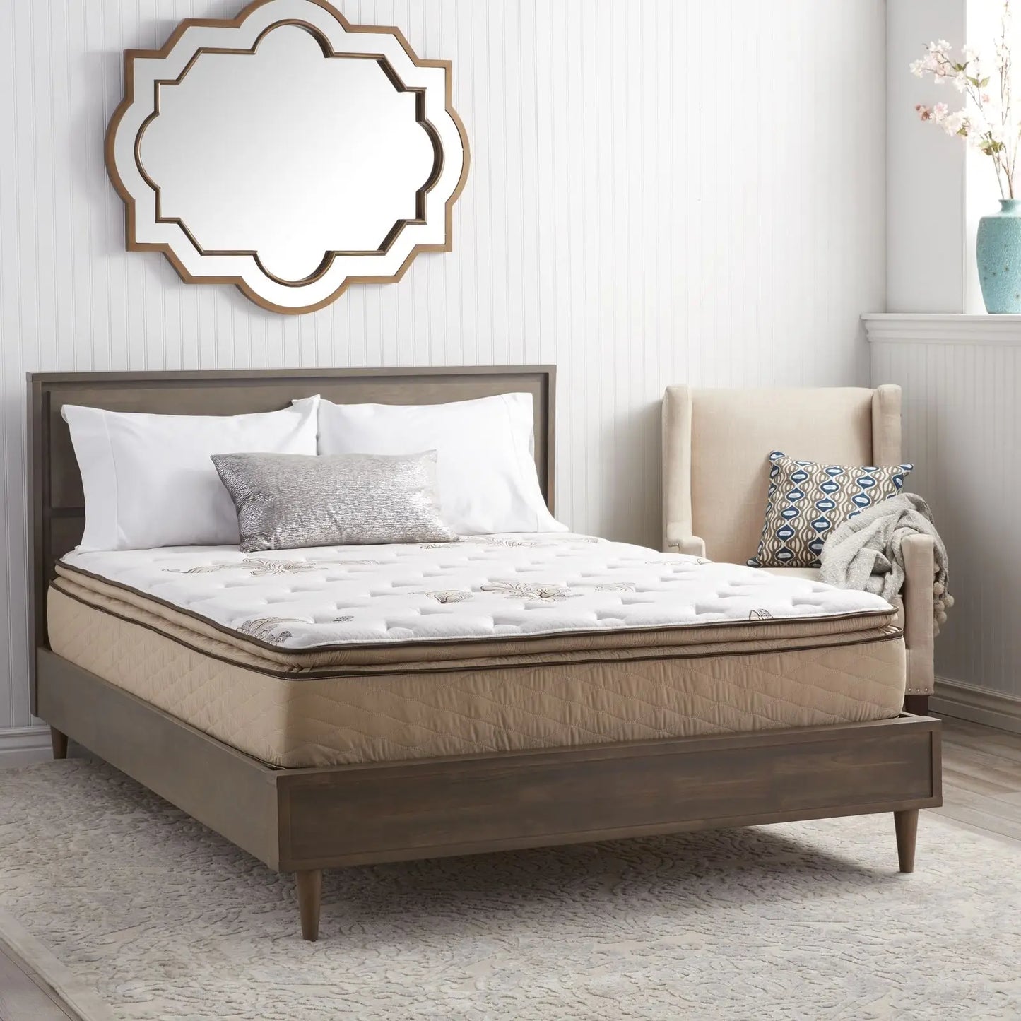High Quality Hotel Natural Latex King Queen Size Memory Pillow Top Foam Bed Pocket Spring Mattress in a Box