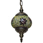 Turkish Moroccan Mosaic Hanging Ceiling Lamp E27 Decorative Glass Globe Fixture Romantic Restaurant Club Single Head Chandelier