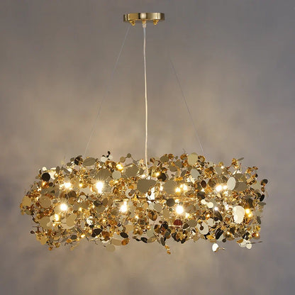 New Stainless Steel Chandelier Post -modern Shallow Luxury Living Room Restaurant Chandelier Gold/chromium Plating Chandelier