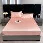 Rayon Satin Waterproof Fitted Sheet Silky Solid Color Bed Sheet Elastic Band Sheets Smooth Bedsheet Mattress Cover