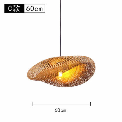 Bamboo Lantern Bamboo Woven Chandelier Chinese Restaurant Tea Room Chandelier Japanese Restaurant Straw Hat Rattan Woven Chandel
