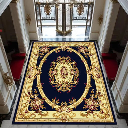 Black Gold High-end Luxury Carpet Living Room Large Area Rug Europe and America Home Decoration Bedroom Rug Washable Floor Mat