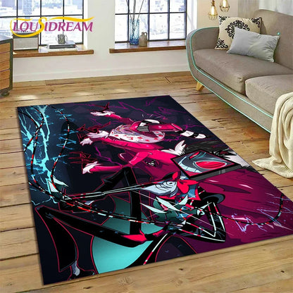 Cartoon H-Helluva Boss Blitzo H-Hazbin Hotel Carpet Rug for Bedroom Living Room Home Sofa Decoration,Child Large Decor Floor Mat