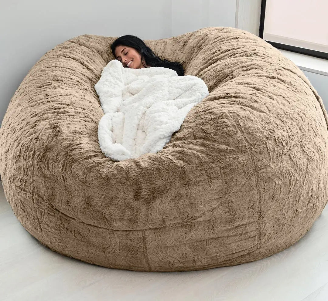 Soft Warm 180*90cm Fur Giant Removable Washable Bean Bag Bed Cover Comfortable Living Room Furniture Lazy Sofa Coat