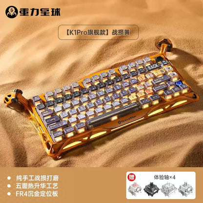 GravaStar 75k1pro Esports Gaming Mechanical Keyboard 79 Key Cyberpunk Theme Aluminum Alloy Keyboard Tablet Laptop Office Gaming