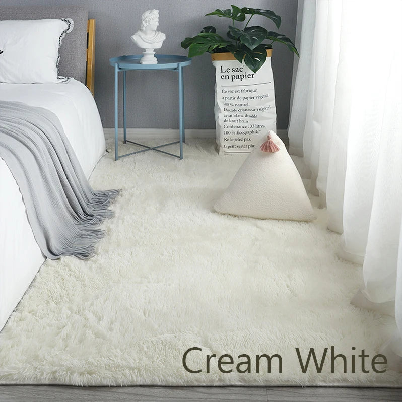 Pink Bedroom Carpet For Children's  Room Cute Girls Floor Soft Mat Living Room Decoration White Fluffy Large Kids Bedside Rugs