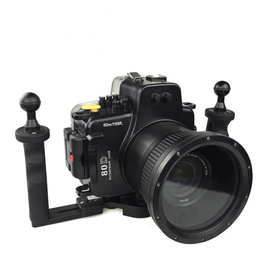 Meikon 40 M 130ft Waterproof Underwater Camera Housing Diving Kasus untuk Canon EOS DSLR 80D Digital Kamera Scuba Pakaian