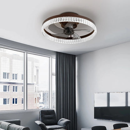 Ceiling Fans with Lights, Minimalist Ring Led Chandelier Fan with Remote Control Modern Ceiling Lamp for Bedroom Nursery Living