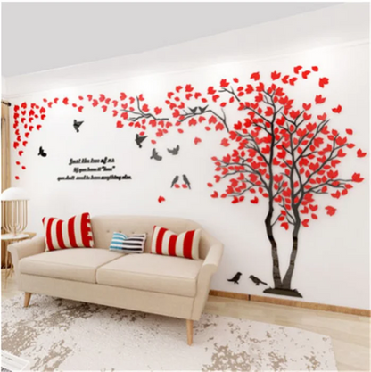 3D Mirror Tree Wall Sticker, Living Room Decals, DIY Acrylic Art, TV Background Wall Poster, Home Decoration, Bedroom Wallpaper