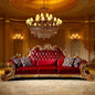 French royal family 7 seater living room furniture set royal antique gold solid wood hand carved sofa set