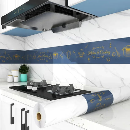 Kitchen Stove Oil-proof Sticker Waterproof High Temperature Resistant Wallpapers Kitchen Decoration Self Adhesive Contact Paper