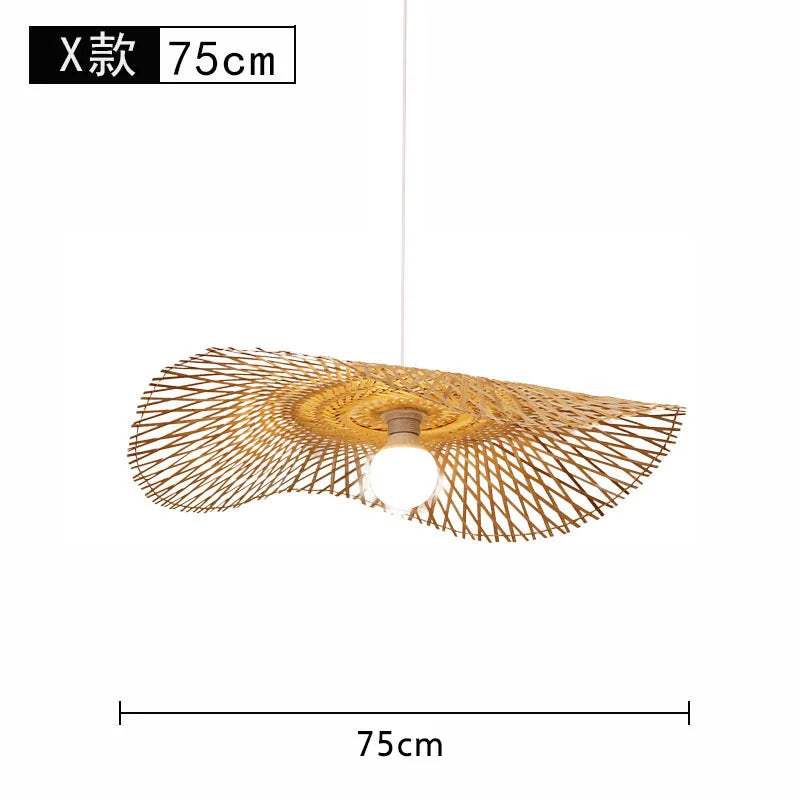 Bamboo Lantern Bamboo Woven Chandelier Chinese Restaurant Tea Room Chandelier Japanese Restaurant Straw Hat Rattan Woven Chandel