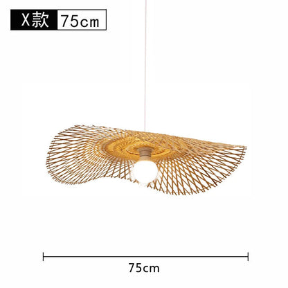 Bamboo Lantern Bamboo Woven Chandelier Chinese Restaurant Tea Room Chandelier Japanese Restaurant Straw Hat Rattan Woven Chandel