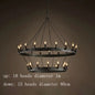 Modern American Retro Iron Pendant Lamp Vintage Industrial Led Droplight Round Cafe Restaurant Bar Knight Candle Chandelier