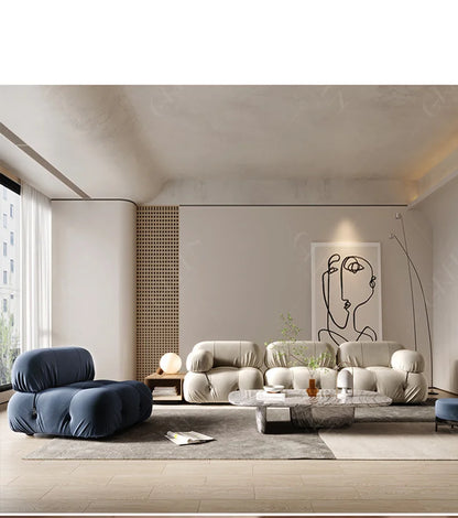 Combination square sofa Mario bedroom small apartment full sponge vacuum compression Living room leisure chair lazy fabric sofa