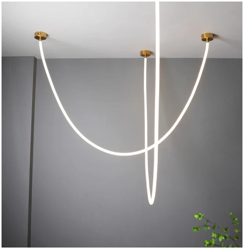 Nordic Hose Led Chandelier for Dining Living Room Center Table Kitchen Bedroom Pendant Lamp Minimalist Decor Lighting Lusters