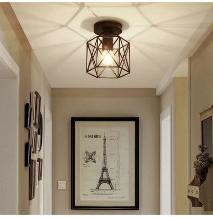 Industrial Pendant Light Adjustable Hanging Lamp for Ceiling Light Fixture Metal Cage Chandelier Lighting for Island Dining Room