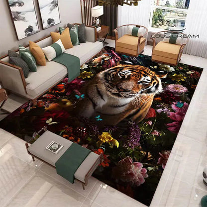 3D tiger printed carpet Fashion yoga mat Photography prop room decor  area rug  carpets for living room