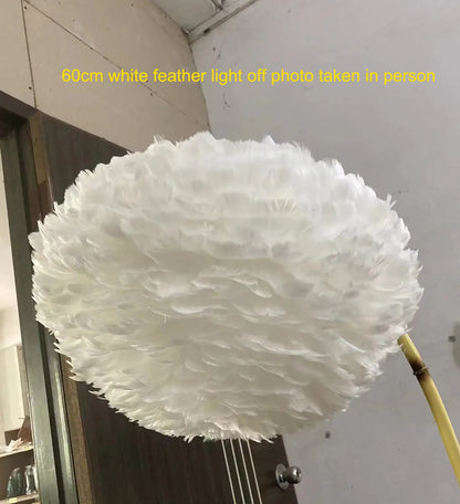 Feather Chandelier Modern Large Goose Feather Living Room Bedroom Feather Chandelier Warm and Fashionable Clothing Store Chandel